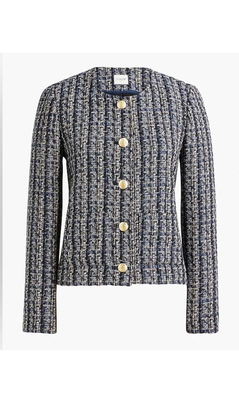 J.Crew Factory Cropped Lady Jacket in Textured Tweed Size 4